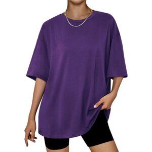 Womens Oversized Summer T Shirts Darkpurple